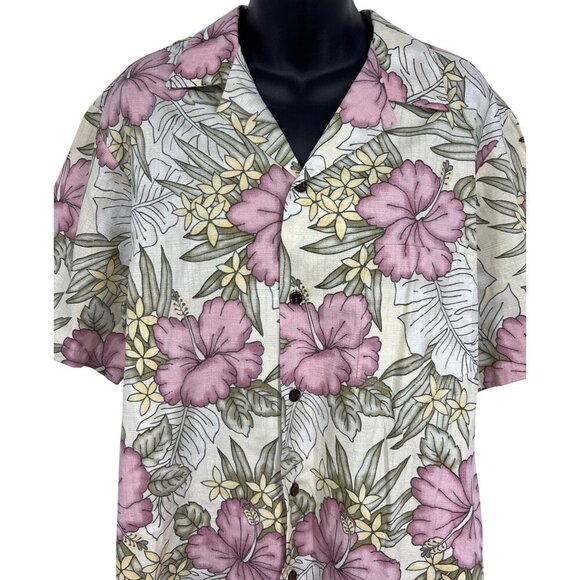 RJC Hawaii Aloha Floral Hawaiian Shirt Large Short Sleeve Hibiscus Floral EUC - Picture 2 of 8